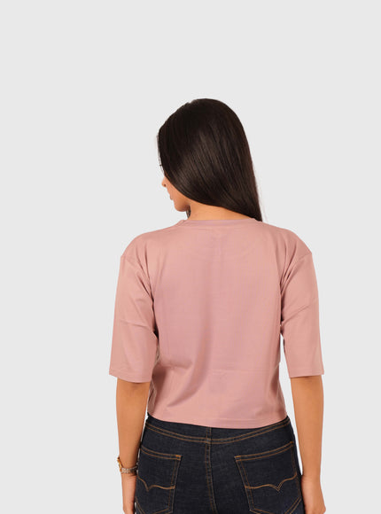 Women’s Dusty Pink Oversized Crop T-Shirt