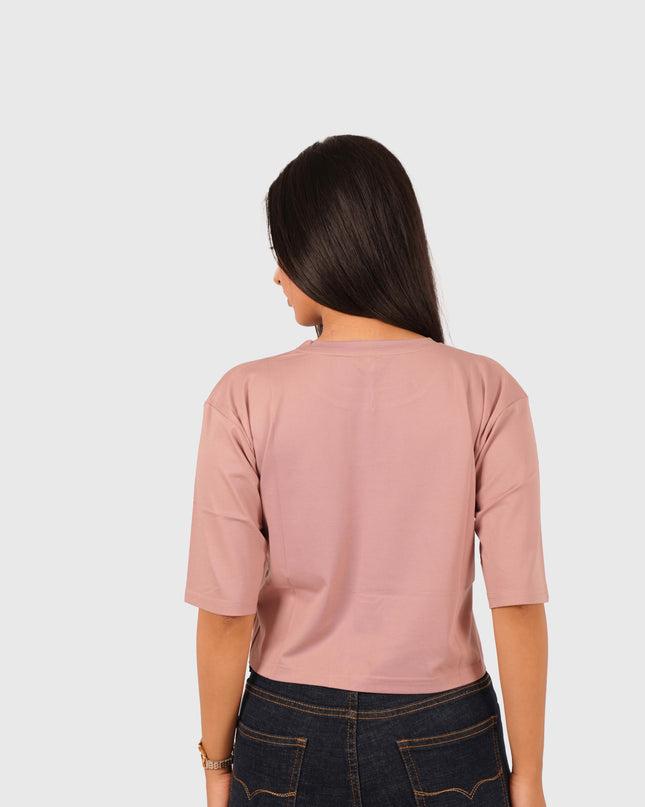 Women’s Dusty Pink Oversized Crop T-Shirt
