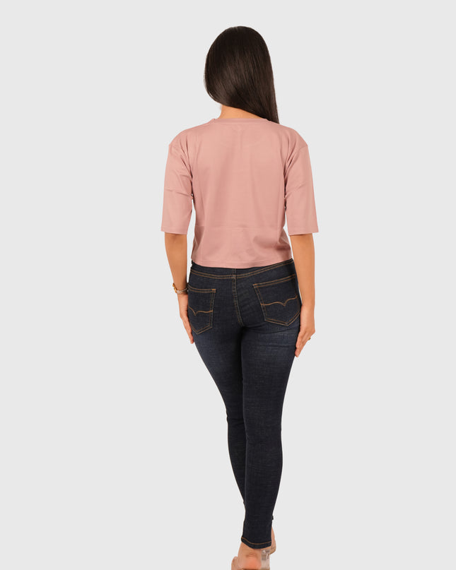 Women’s Dark Blue Stretchable Ankle-Length Jeans – Blue Hint with White Wash