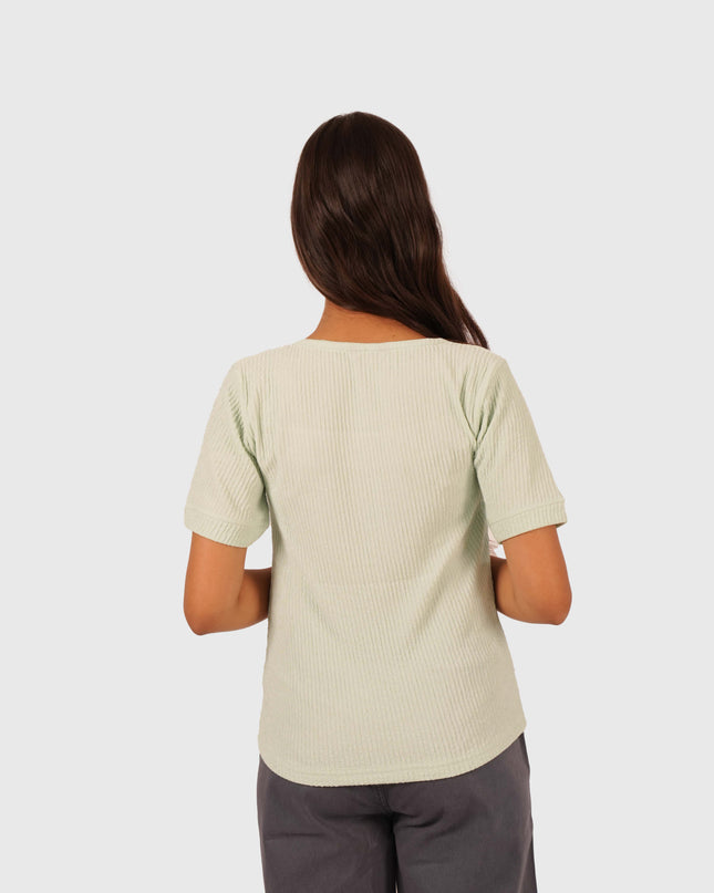 Women’s Light Mint Green Regular Fit Square Neck Top