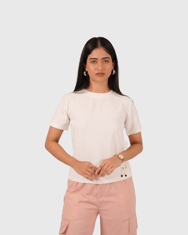 Women’s White Regular Fit Round Neck T-Shirt