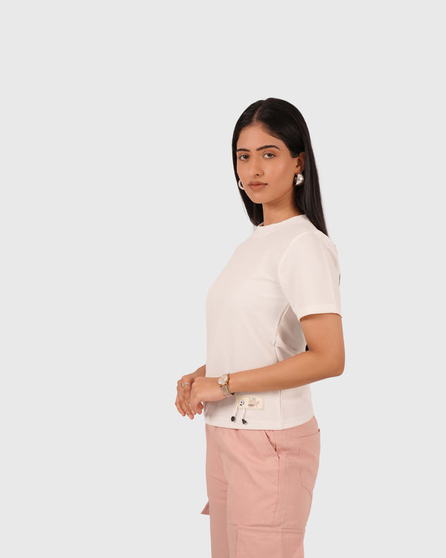 Women’s White Regular Fit Round Neck T-Shirt