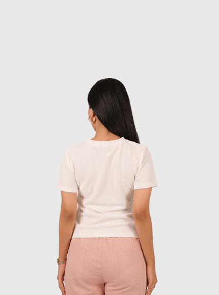 Women’s White Regular Fit Round Neck T-Shirt