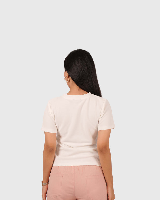 Women’s White Regular Fit Round Neck T-Shirt