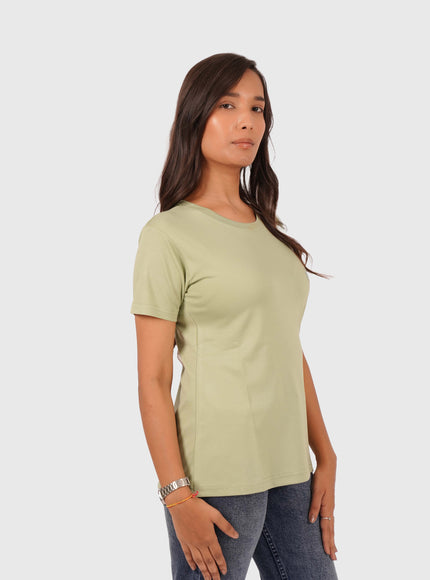 Women’s Light Green Regular Fit Round Neck T-Shirt
