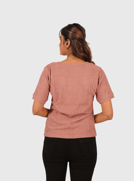 Women’s Dusty Rose Regular Fit Square Neck Top