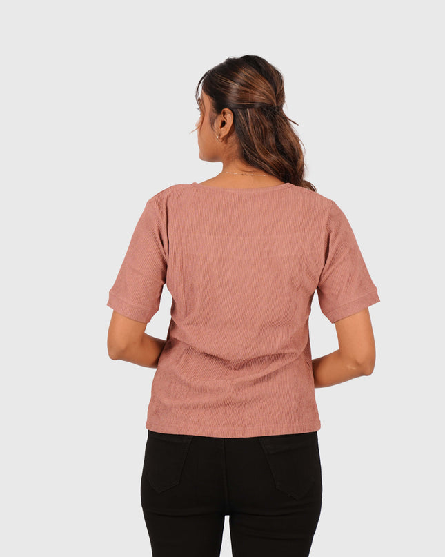 Women’s Dusty Rose Regular Fit Square Neck Top