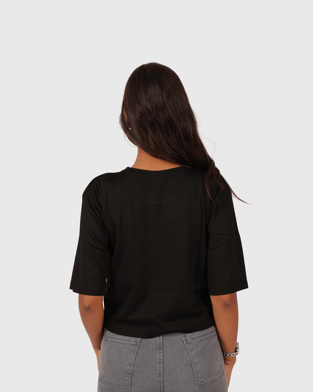Women’s Black Oversized Crop T-Shirt