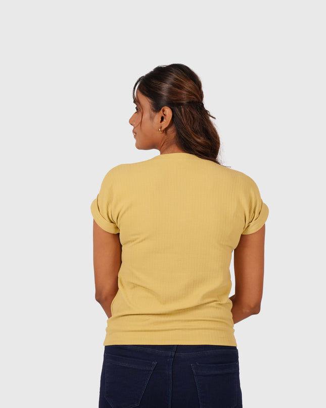 Women’s Light Yellow Regular Fit T-Shirt