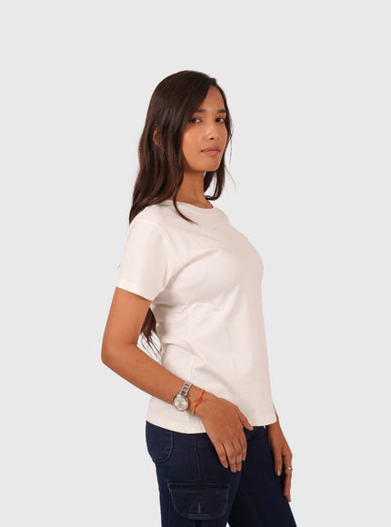 Women’s White Round Neck Regular Fit T-Shirt