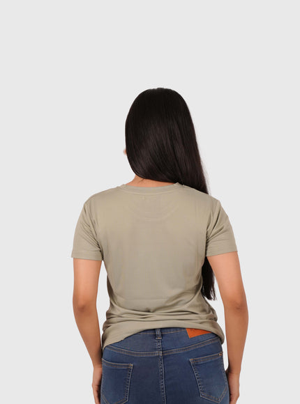 Women’s Sage Green Regular Fit Round Neck T-Shirt