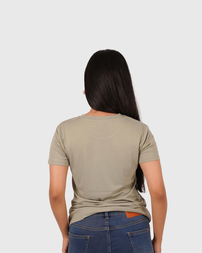 Women’s Sage Green Regular Fit Round Neck T-Shirt