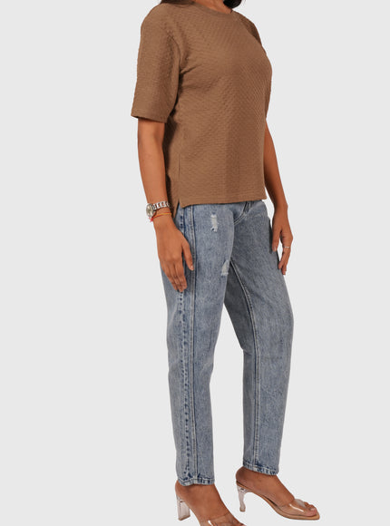 Women’s Sky Blue Full-Length Mom Fit Jeans